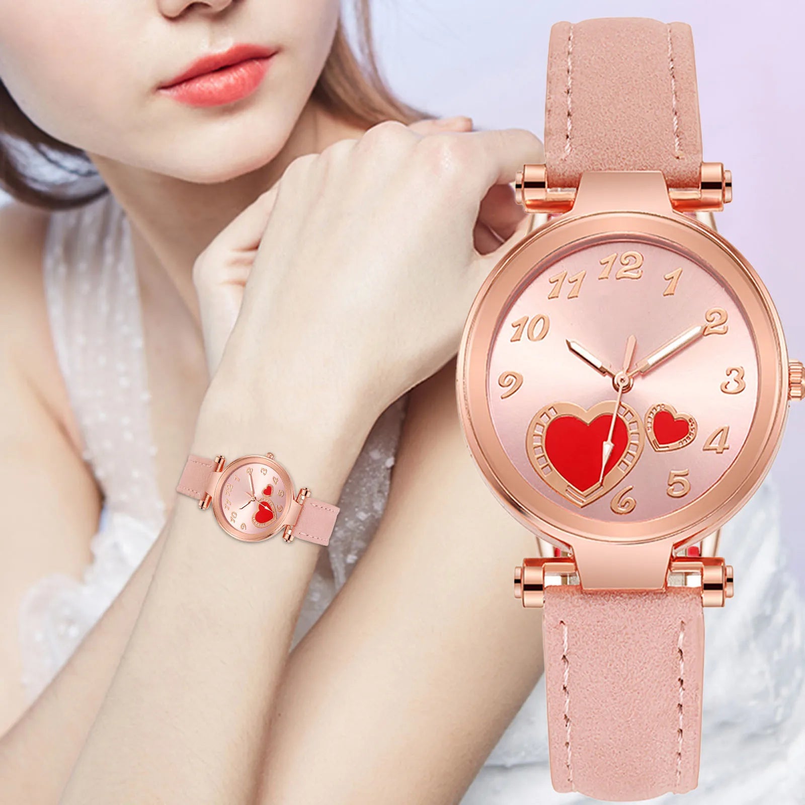Women's Watches Love Luxury Fashion Ladies Watch Leather Watch Women Female Quartz Wristwatches Montre Femme Relogio Feminino
