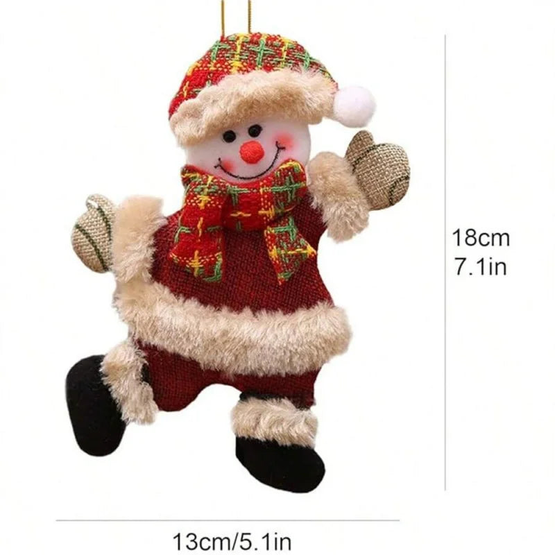 Christmas Tree Decorations, Plush Hanging Ornaments, Snowman Reindeer Bear Kids Room Window Pendants, Holiday Party Supplies
