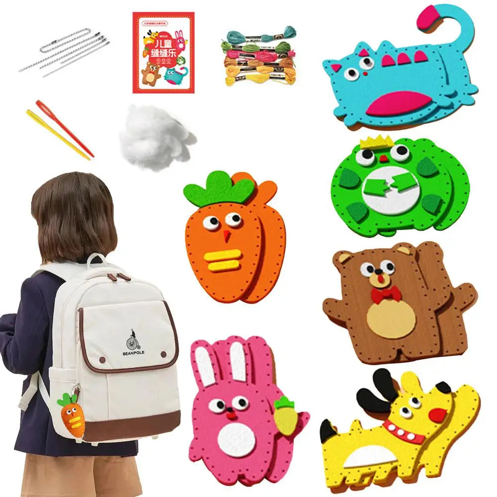 Children DIYs Sewing Toy Kits Kids Craft And Sew Set Educational Sewing Set Random Style DIYs Sewing Felt Animals Toys For Kids