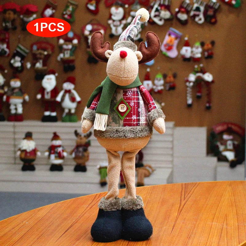 Christmas Dolls Tree Decor New Year Ornament Reindeer Snowman Santa Claus Standing Doll  Navidad Decoration Merry Christmas 2023