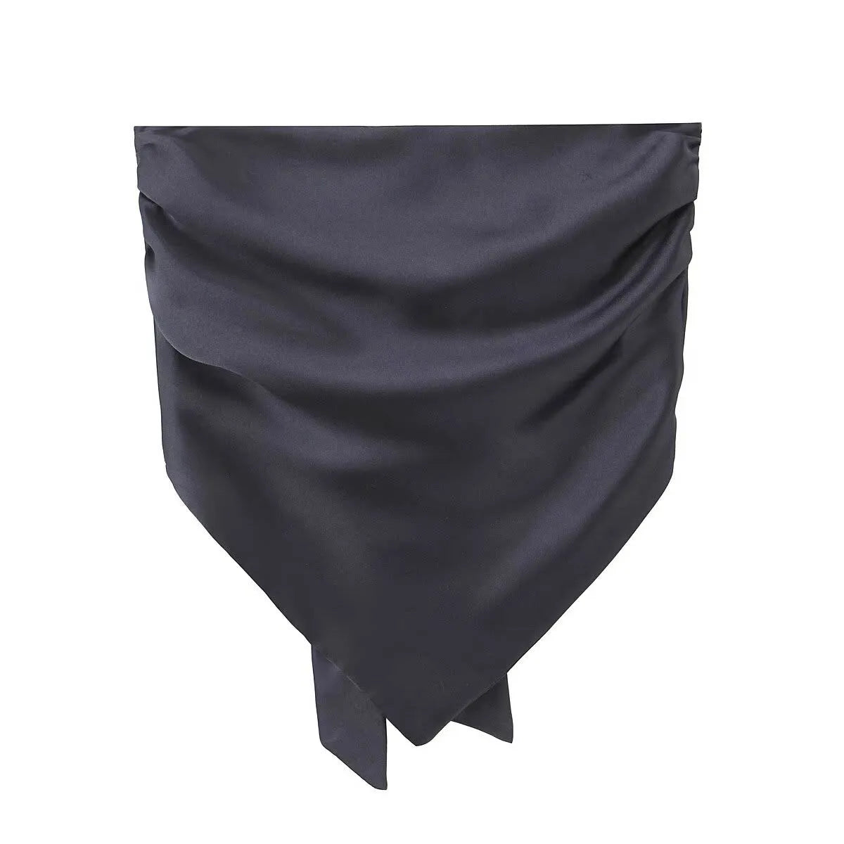 HH Elegant Solid Silk Texture Suit For Women Backless Lace Up Tube Top+High Waist Wide Leg Pants Women's Summer Fashion Set