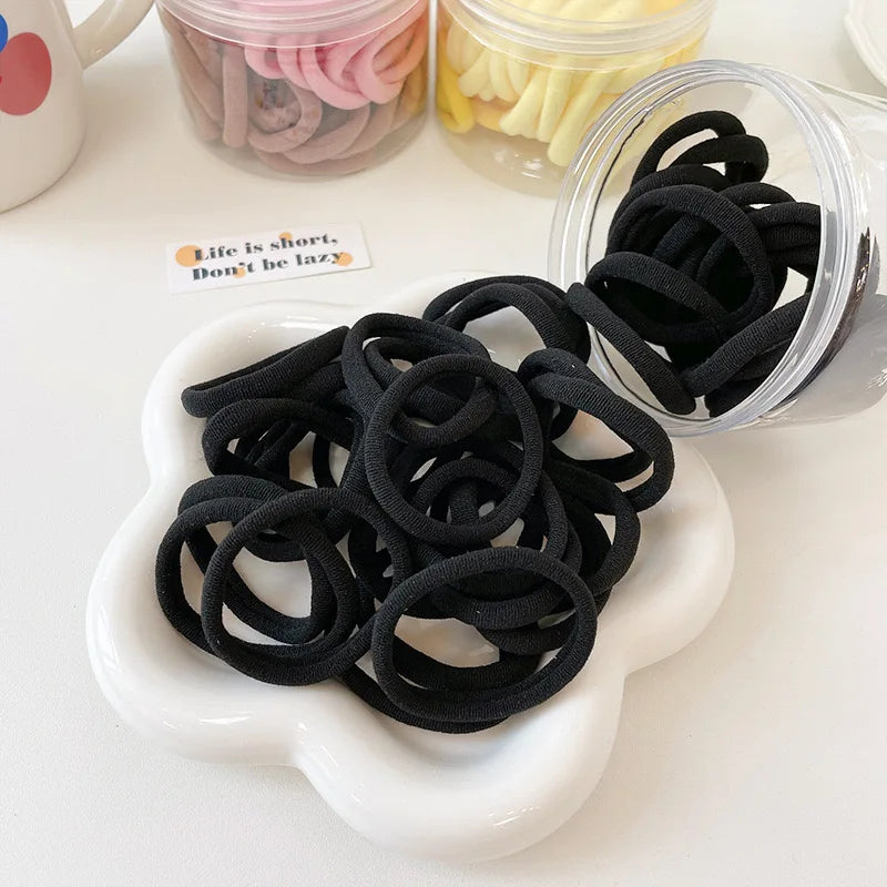 AWAYTR 50PCS/Set Girls Hair Band Hairbands Hair Accessories For Woman Kids Ponytail Holder Elastic Scrunchies Rubber Bands