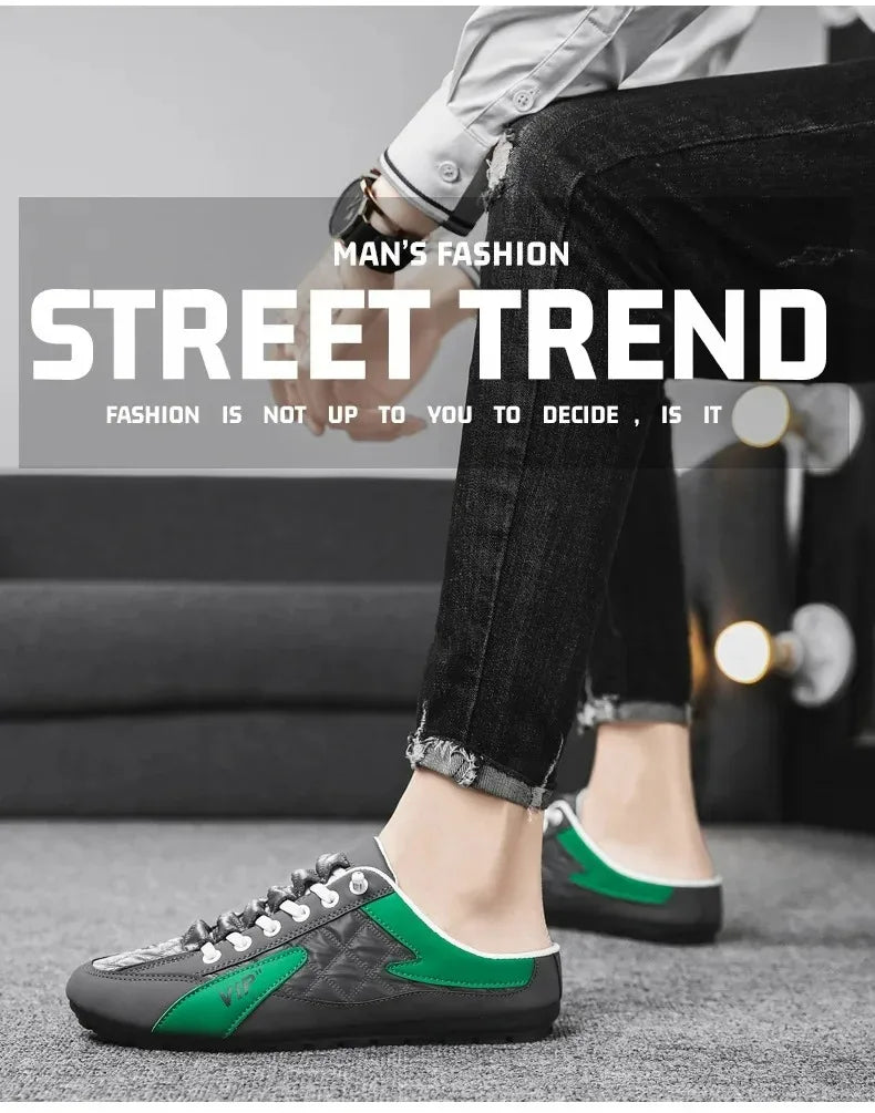 Summer Slippers for Men Trendy Men's Flat Bottom Casual Shoes Soft Sole Support Shoes Men's Sneakers