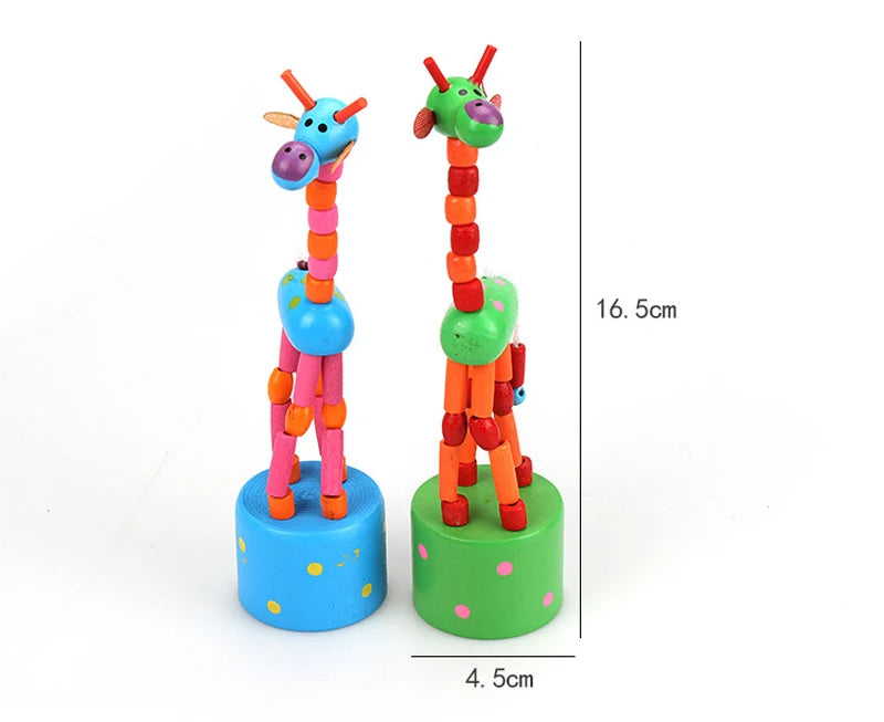 Montessori Educational Toy Kid Wooden Toys for Children Early Learning Exercise Baby Fingers Flexible Materials Giraffe Toy Gift