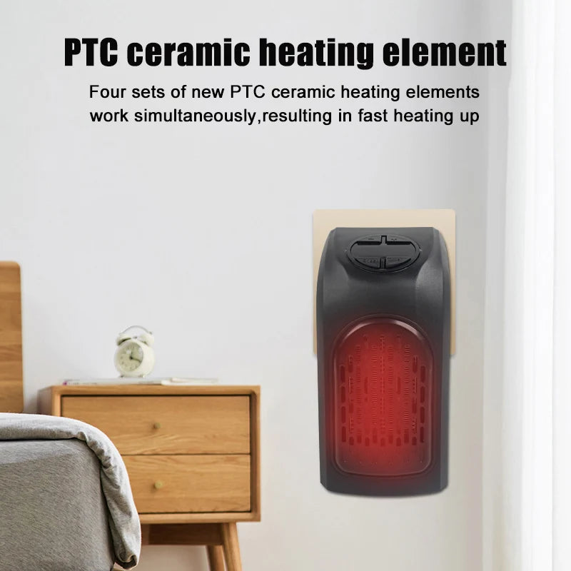 Portable Heater Electric Heater Plug In Wall Room Heater Home Appliance Heating Stove Mini Radiator Heater Fan Warmer Machine