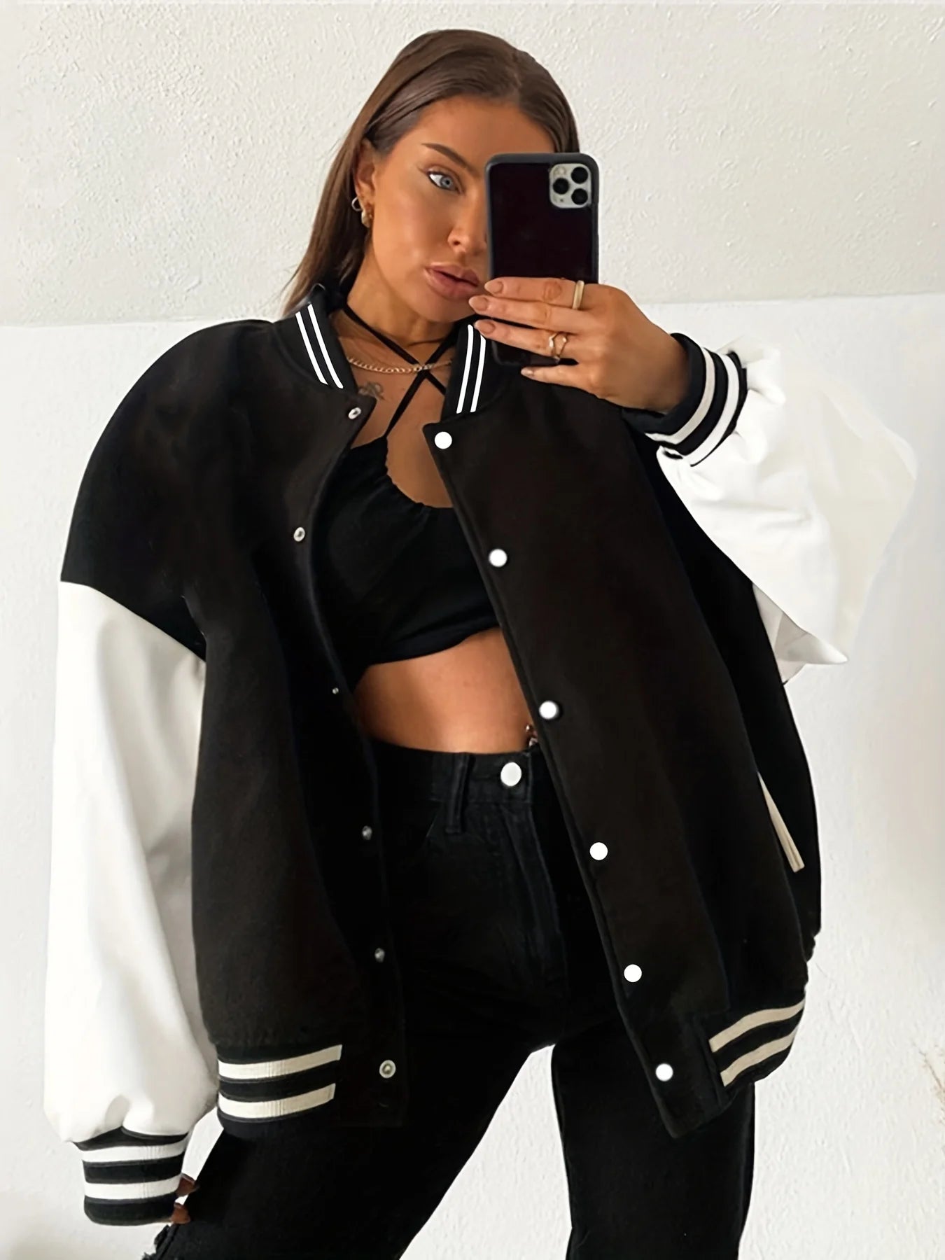 Women's Jacket Baseball Vest Comfortable Fashionable and Versatile Autumn and Winter Casual Warm Baseball Coll