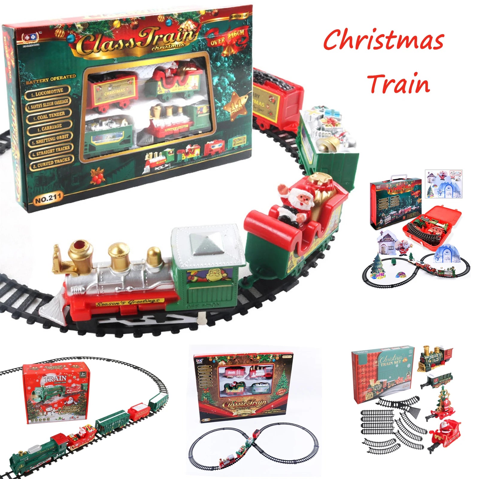 Christmas Train Toys Christmas Realistic Electric Train Set Toys Safe For Kids Gift And Party Home Xmas Tree Decoration