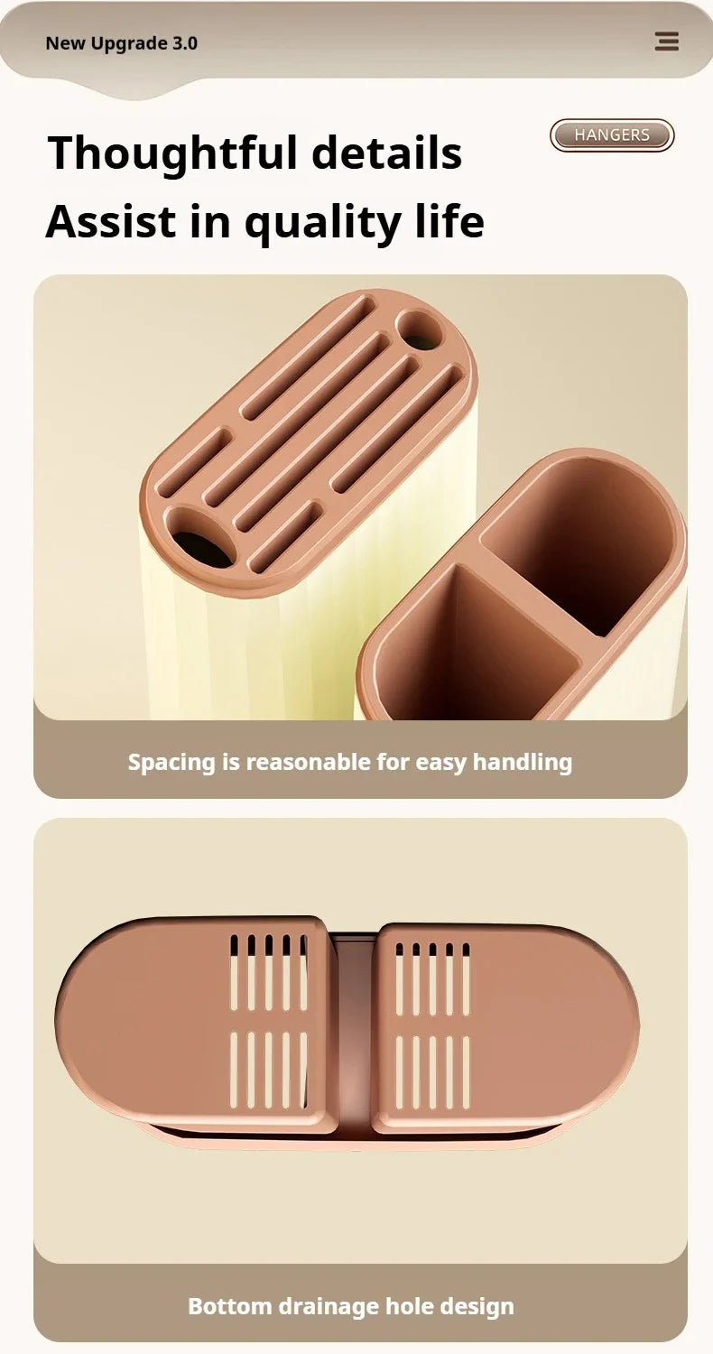 Kitchen shelf, household vegetable board storage rack, countertop drain, chopstick holder, cutting board, integrated knife holde