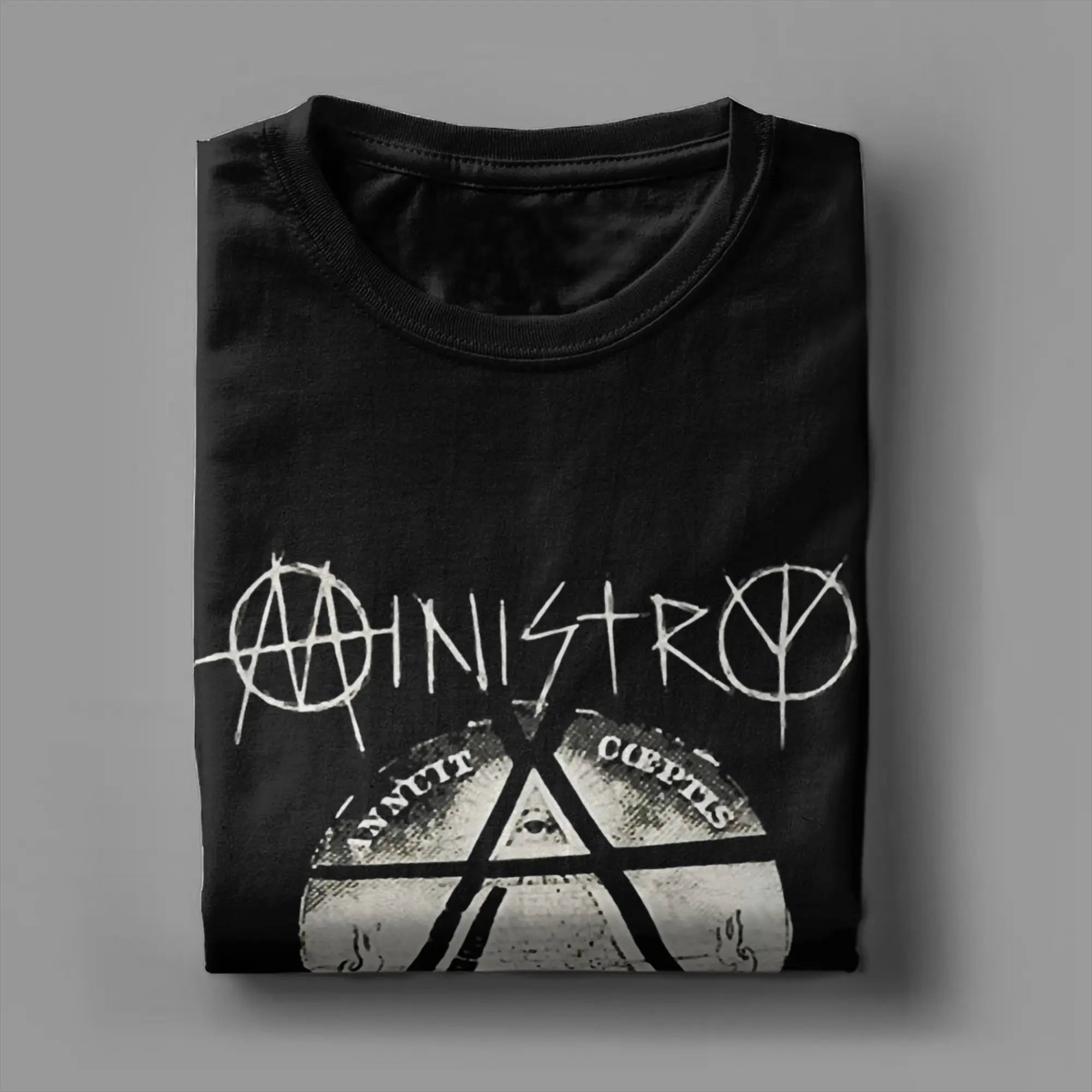 Men Ministry Rock Band T Shirts  100% Cotton Clothing Vintage Short Sleeve Round Collar Tees Gift Idea T-Shirts