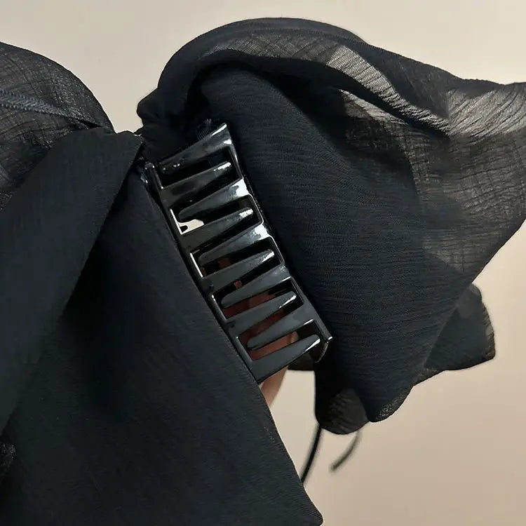 Women Lady 2025 New Accessories White Black Bowknot Ribbon Decorate Hair Clip Female Spring Summer Hair Claw Headwear Headdress