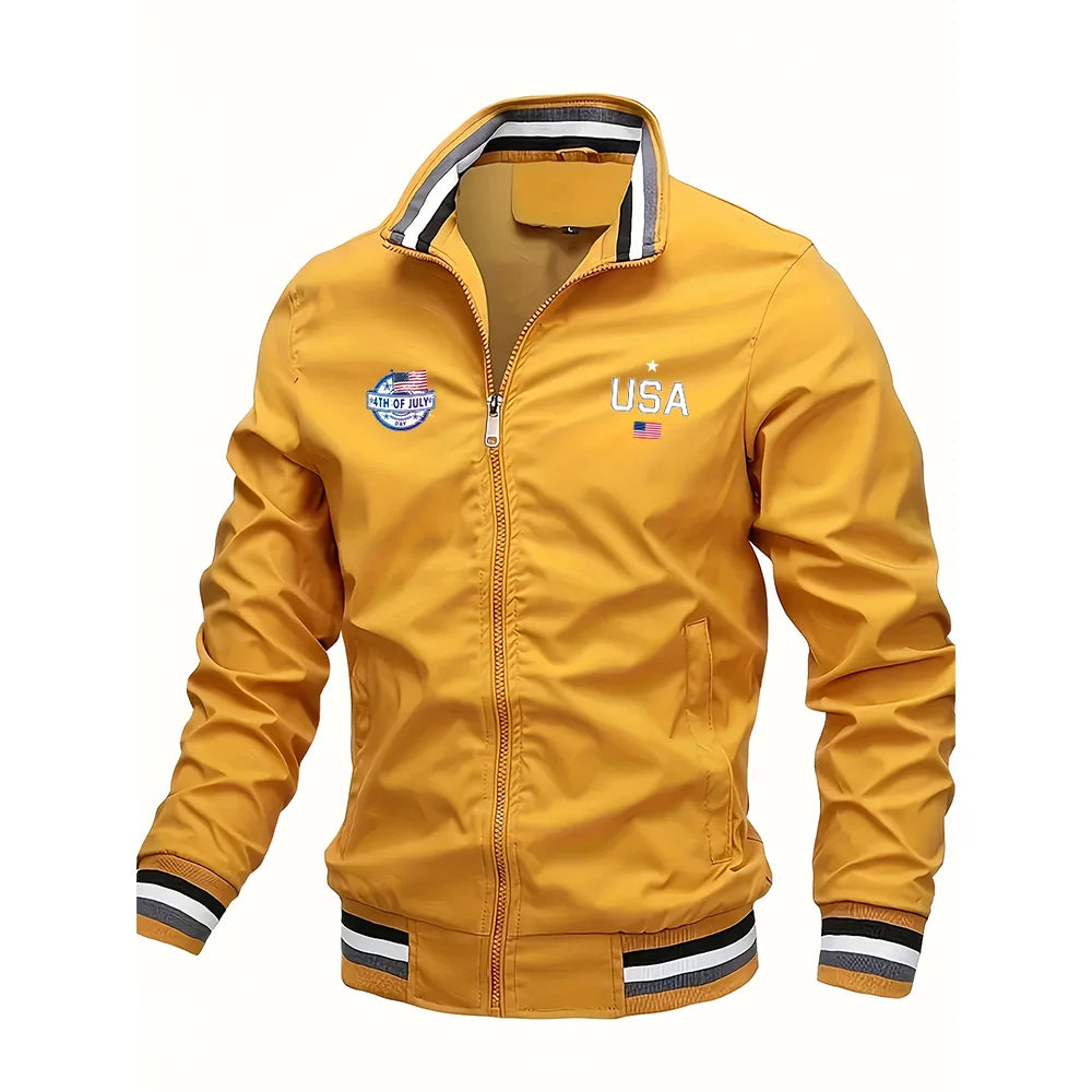 Men's Jackets High quality Fashion Casual USA Letter Graphic Print Outdoor Coat Tops Baseball Bomber Varsity Jacket Men Oversize