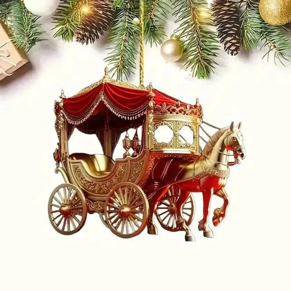 Festive Home Decor Durable Christmas Decoration Festive Christmas Sleigh Carriage Ornaments for Winter Home Decor Traditional