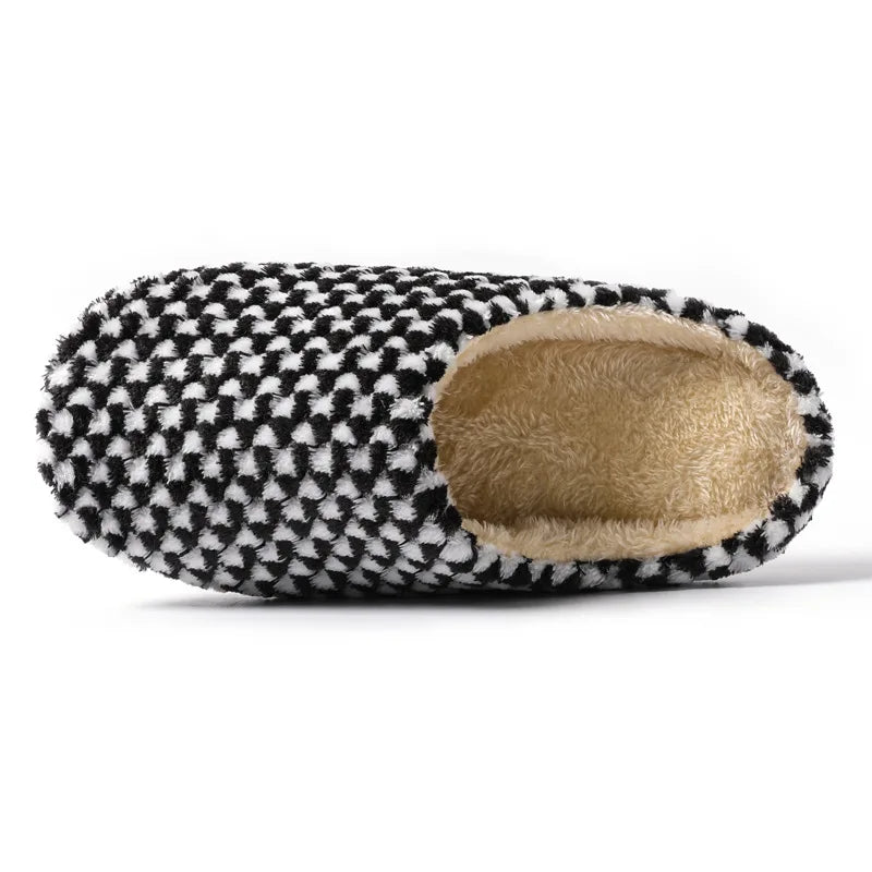 Women Men Winter Warm Slippers Home Bedroom Silent Casual Non Slip Shoes Couples Indoor Soft Sole Cotton Plush Slides