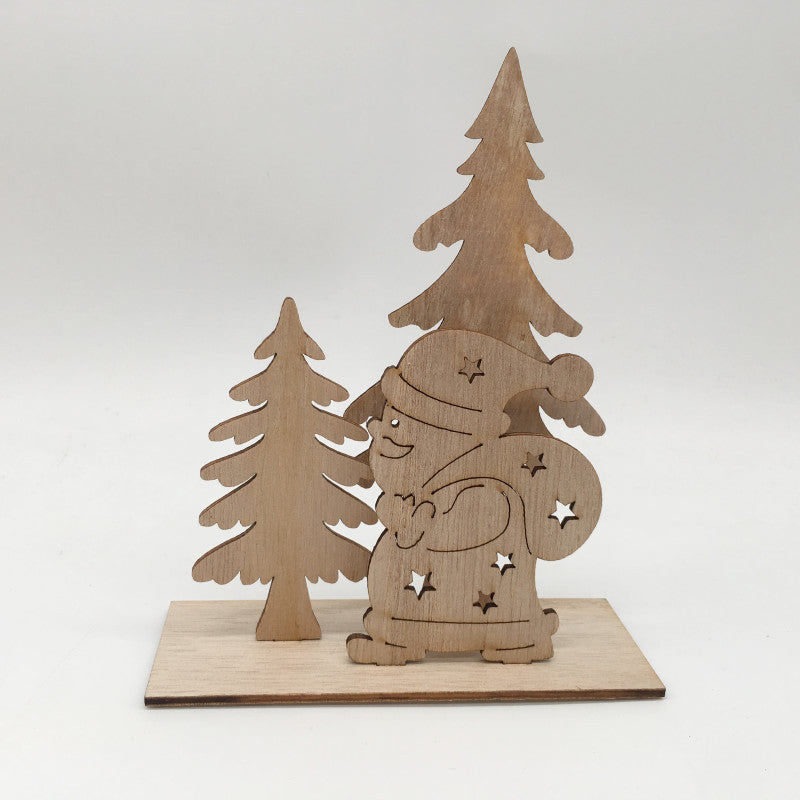 Wood Christmas Table Ornaments Centerpiece Wood Snowman Reindeer Santa Unfinished Wooden Christmas Ornaments to Paint Crafts