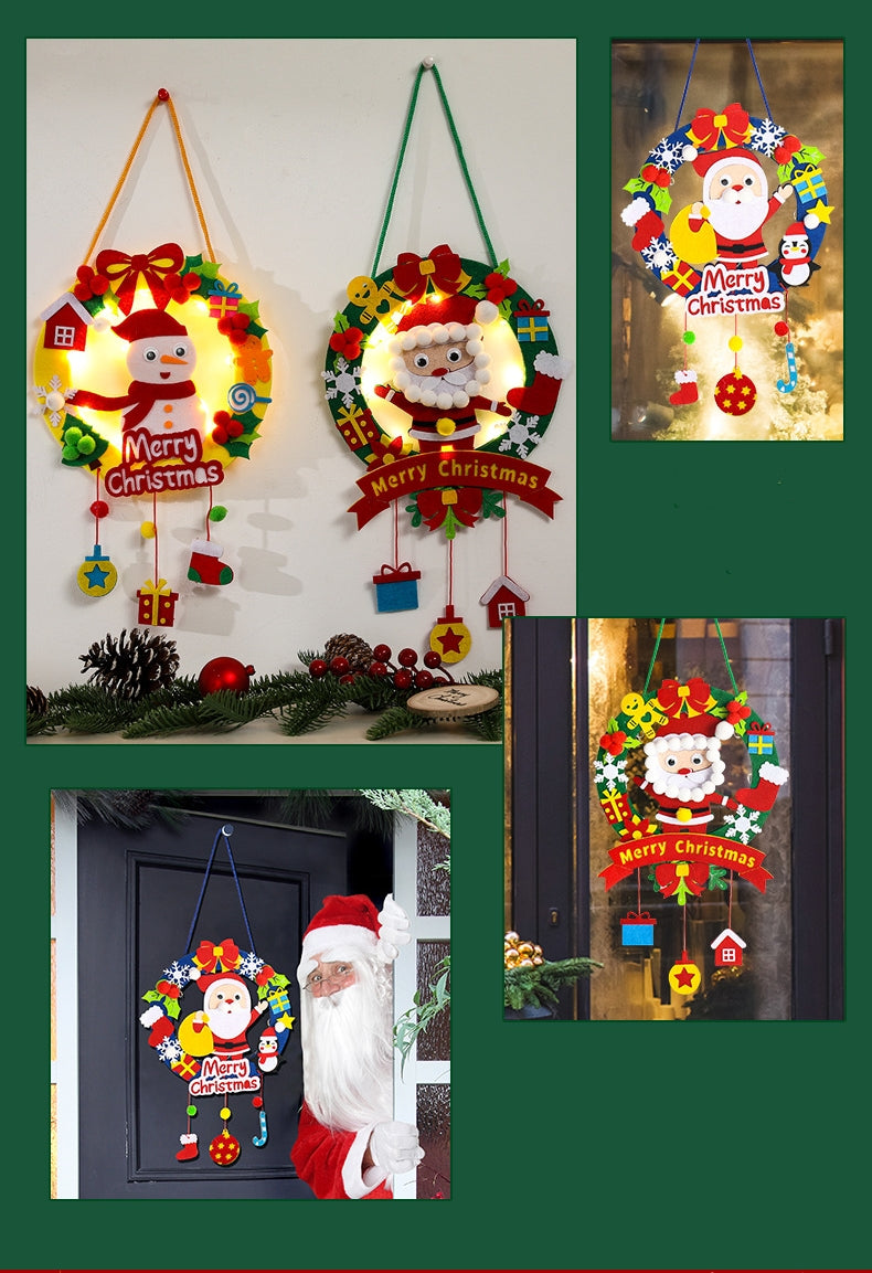 Christmas Decor Children Felt Craft kits DIY Christmas Garlands Wreaths Christmas Craft Kits for Kids DIY