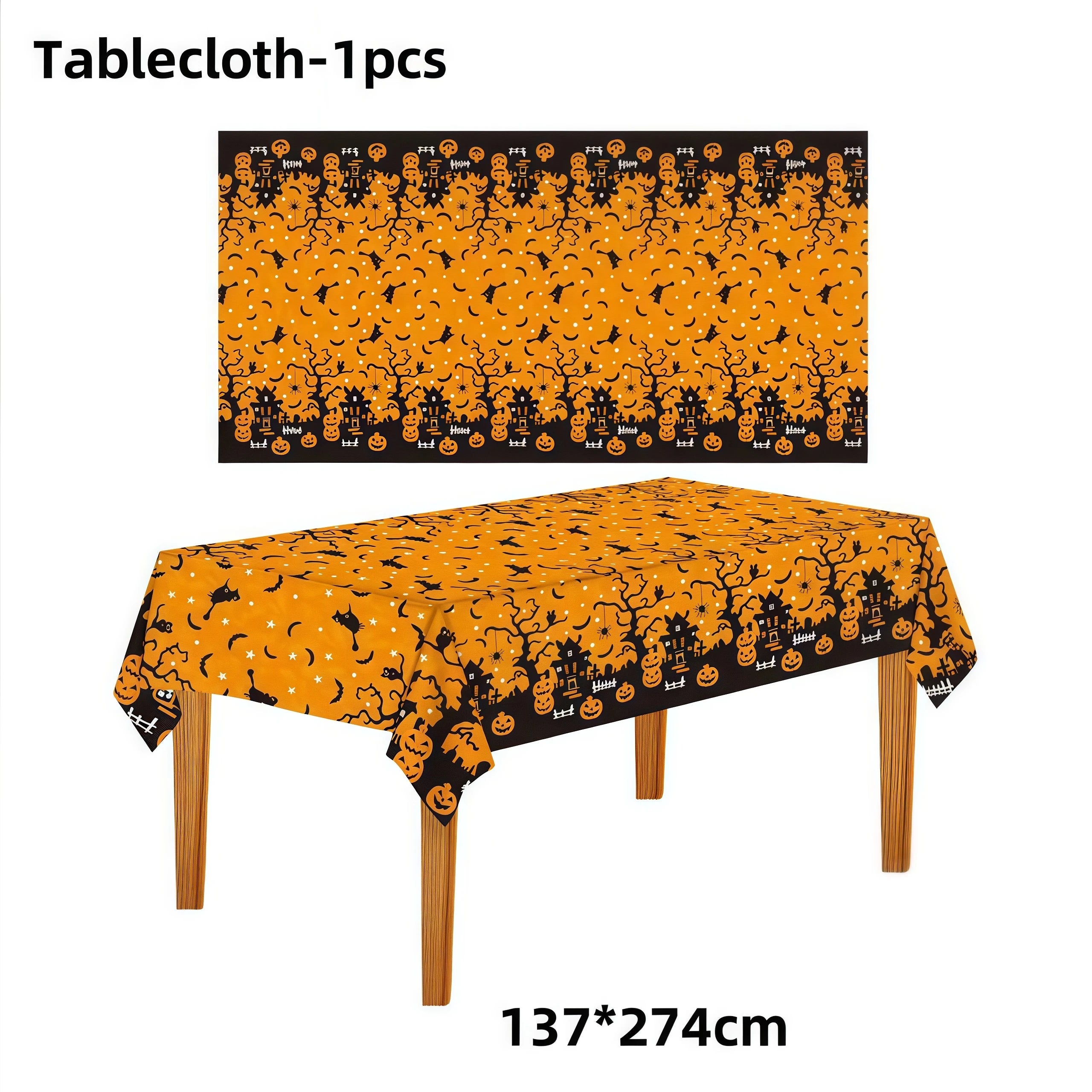 Halloween Decoration Tablecloth Pumpkin Bat Spider Web Table Cover Festival Party Home Table Decoration Supplies