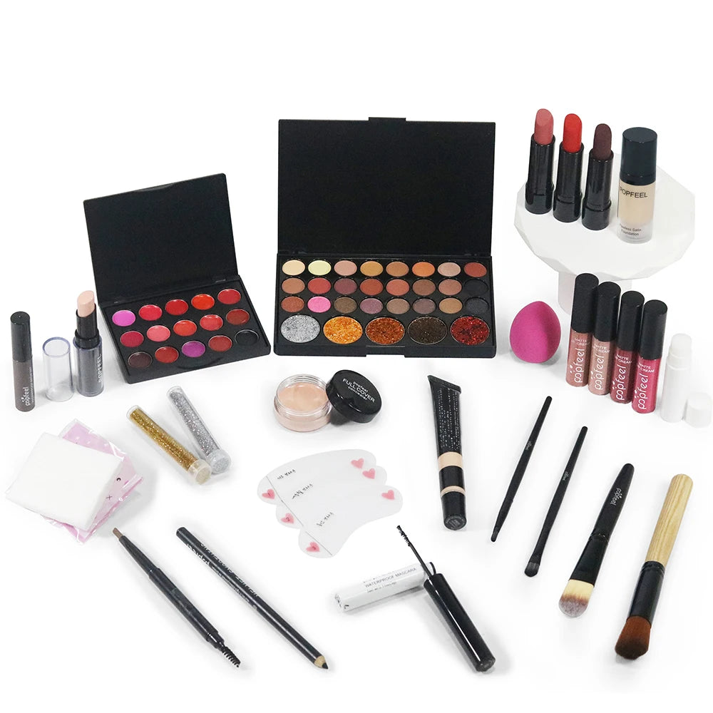 POPFEEL Halloween Makeup Set - Complete Cosmetic Kit with Eyeshadow, Lipstick, and Concealer Palette - Perfect for Festive Gift