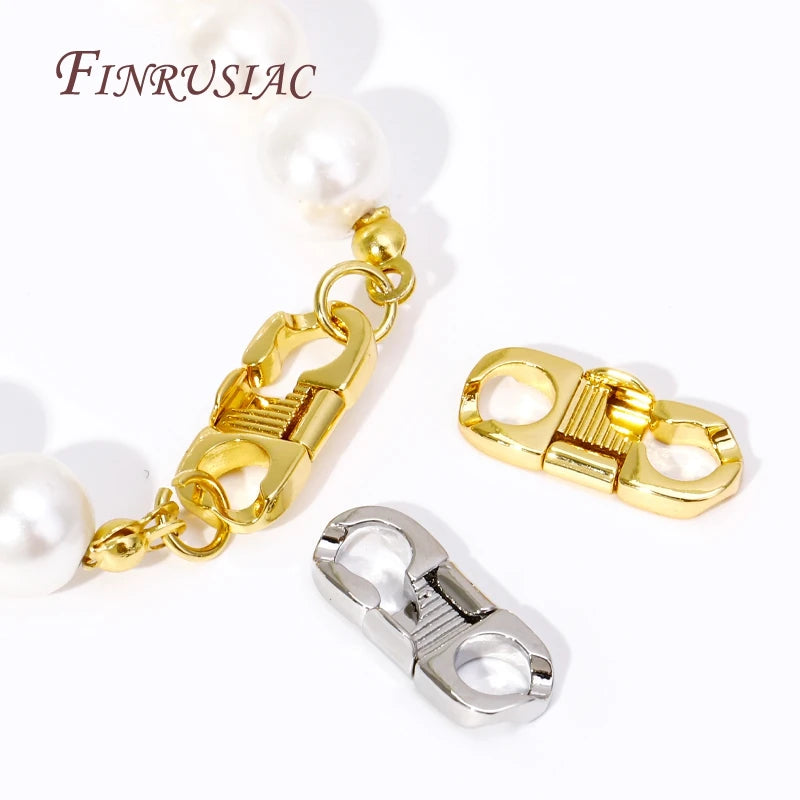 18K Gold Plated Jewellery Connecting Clasp Pearl Necklace Lock Clasps Jewelry Making Supplies DIY Accessories Bracelet Clasp