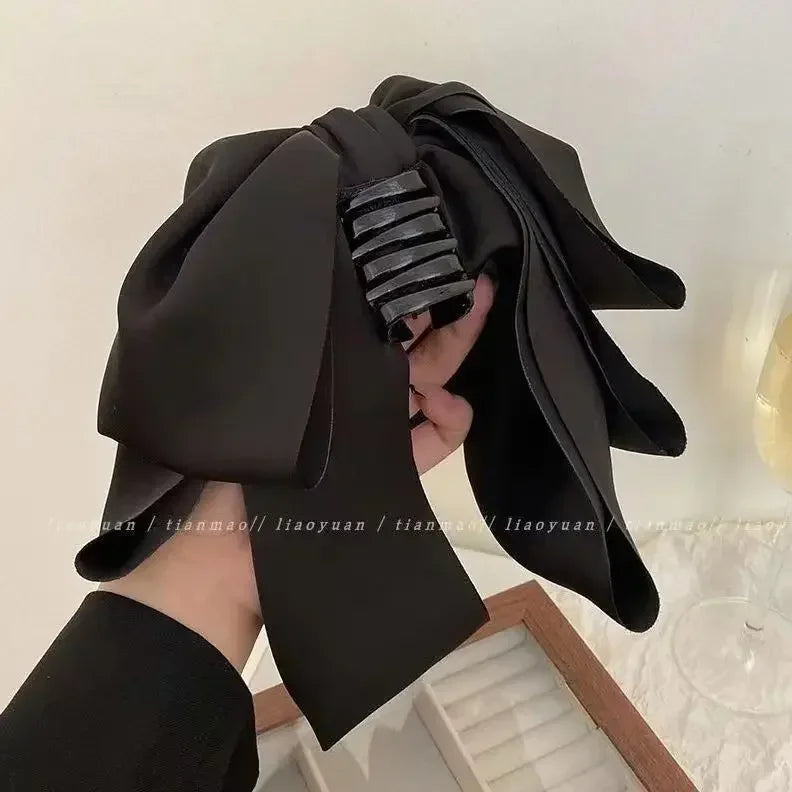Women Big Size Bow Hair Clip Claw Clamp Women High Ponytail  Barrettes Headwear Girls  Hair Accessories