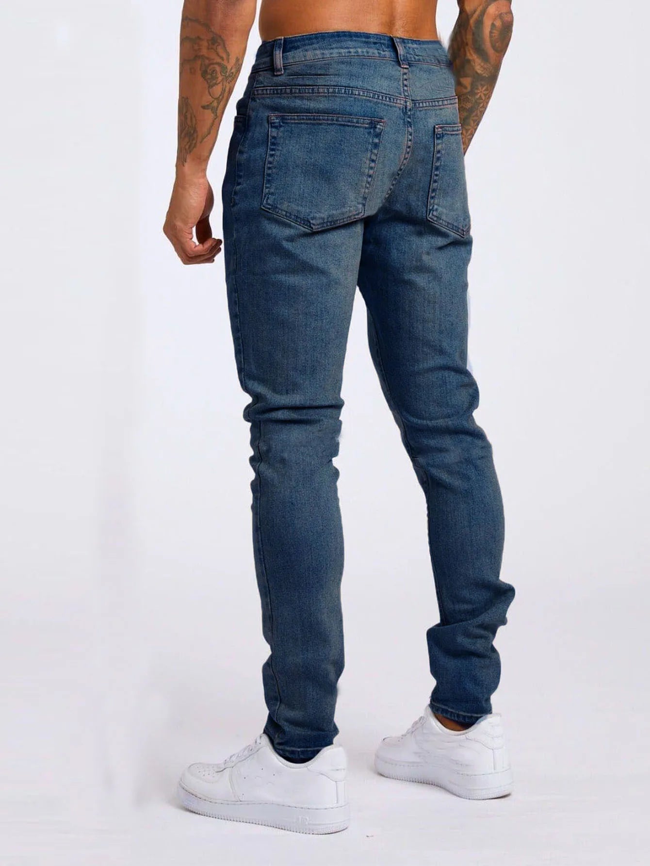 2025 New style denim men's pants, Instagram trend, black slim-fit high-waisted denim jeans for men