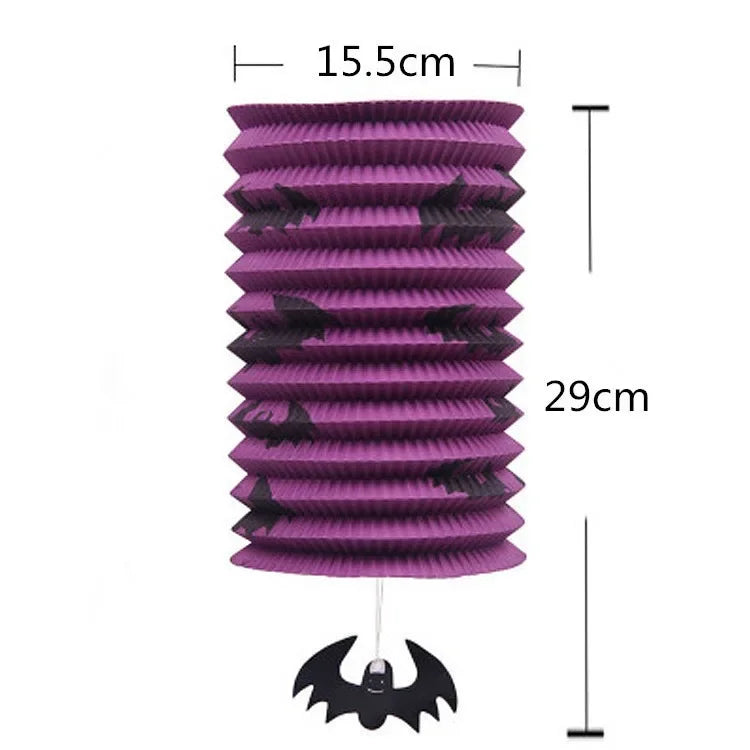 Halloween Paper Lanterns Pumpkin Bat Skull Spider Witch Lantern Haunted House Hanging Pendants Happy Halloween Day Party Decor