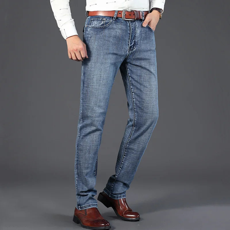 Men's Jeans Fashion Straight Denim Pants Male Classic Casual Jeans Male Plus Size Denim Trousers Ripped Jeans 28-40 Clothing