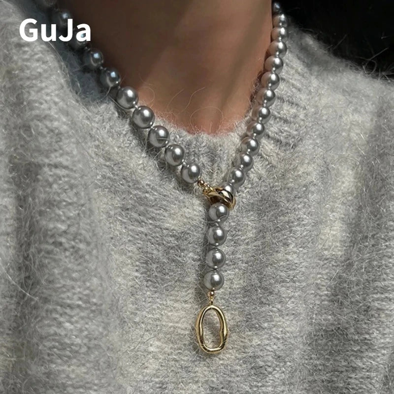 Modern Jewelry Elegant Temperament One Layer Bead Necklace For Women Female Gift Simply Design Accessories 2025 Trend New