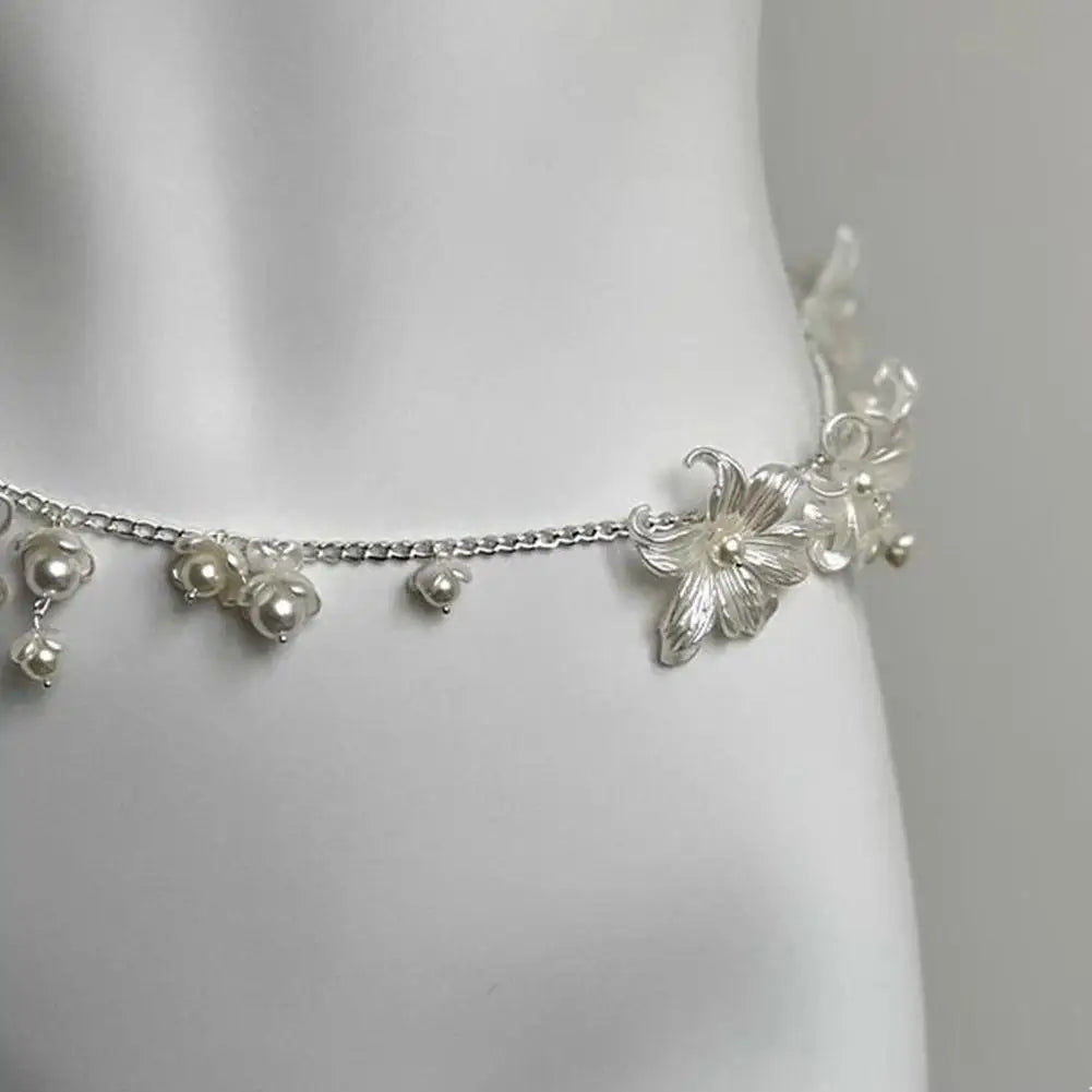 Fashion Y2K Retro Multilayer Pearl Waist Chain Belt For Women - Stylish Body Jewelry Accessories For Party & Casual Wear