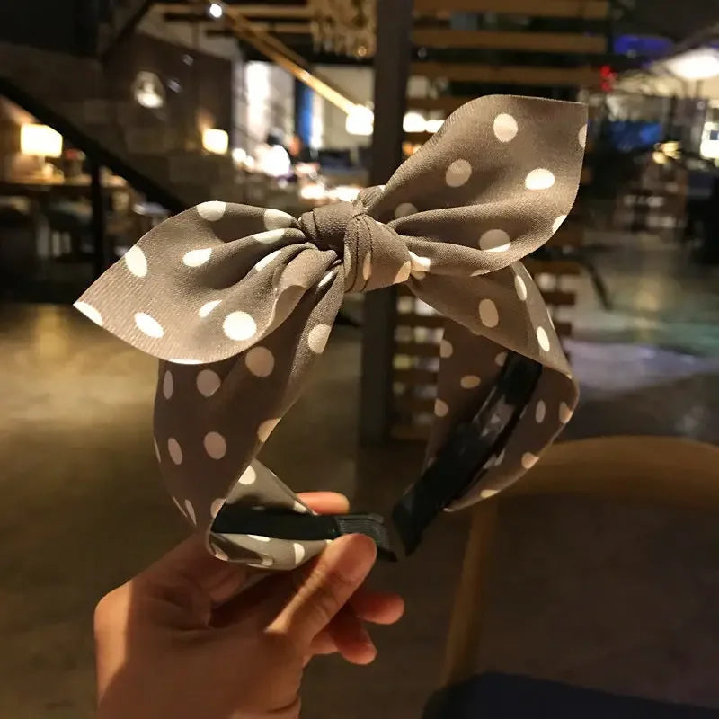 Hair Accessories Women's Headband Bow Knot Sweet Korean Style Polka Dot Hairband Cute Hair Hoop Headwear Headdress Girl Gifts