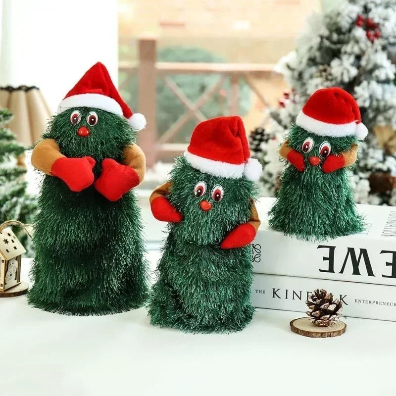 Dancing and Singing Christmas Tree Toys Kids Cute Green Plush Toys Creative Music Electric Plush Doll Home Decor Christmas Gifts