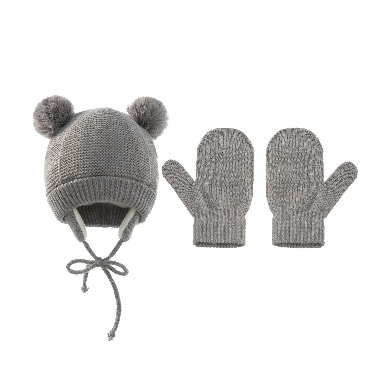 Winter Baby Stuff Hat for Boy Girls Accessories Knited Cap Kids Hat Fleece Warm Gloves Thick Winter Ear Kids Hat Baby Bonnet