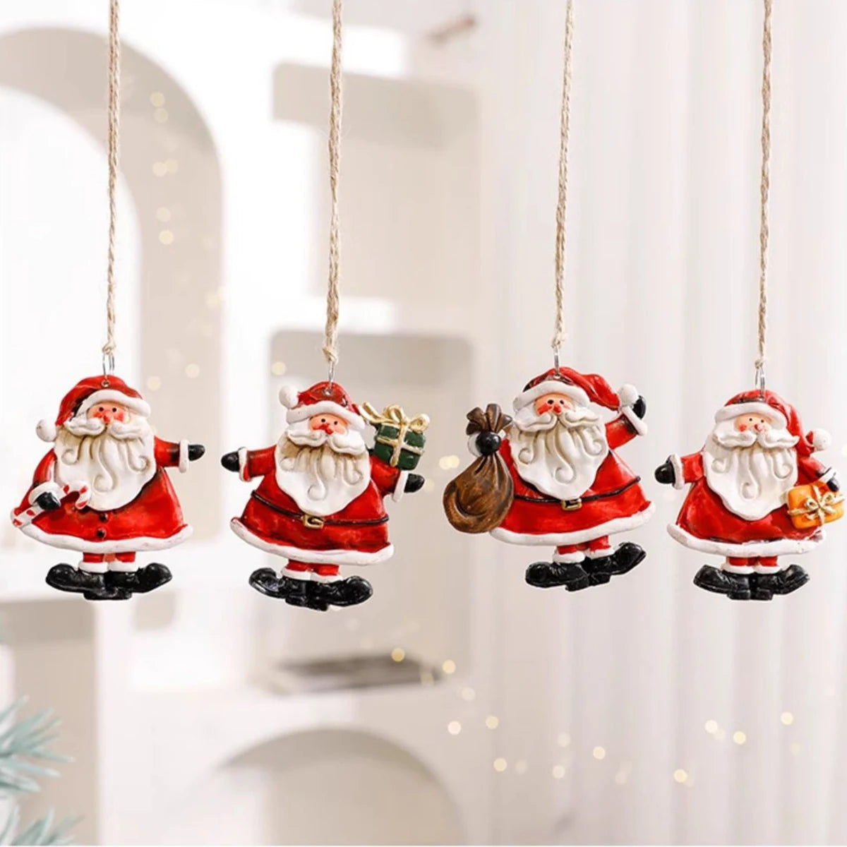 Resin Christmas DecorationsSanta Claus Snowman Ornaments Add Festive Atmosphere