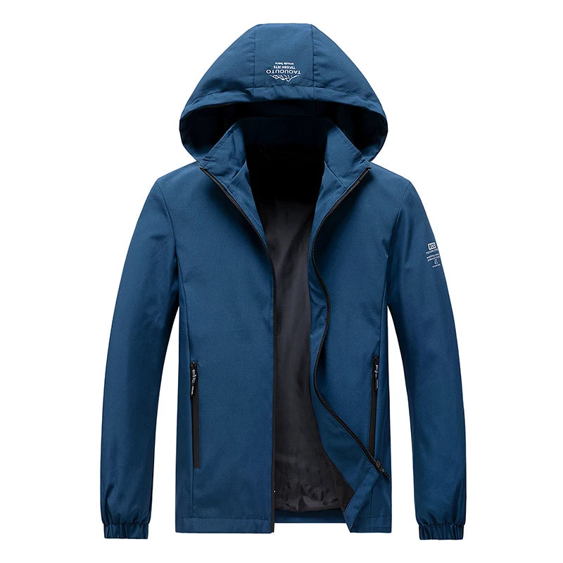 Men's Outdoor Sports Leisure Hooded Jacket Comfortable Trendy for Spring and Autumn Versatile Windproof Breathable Jacket