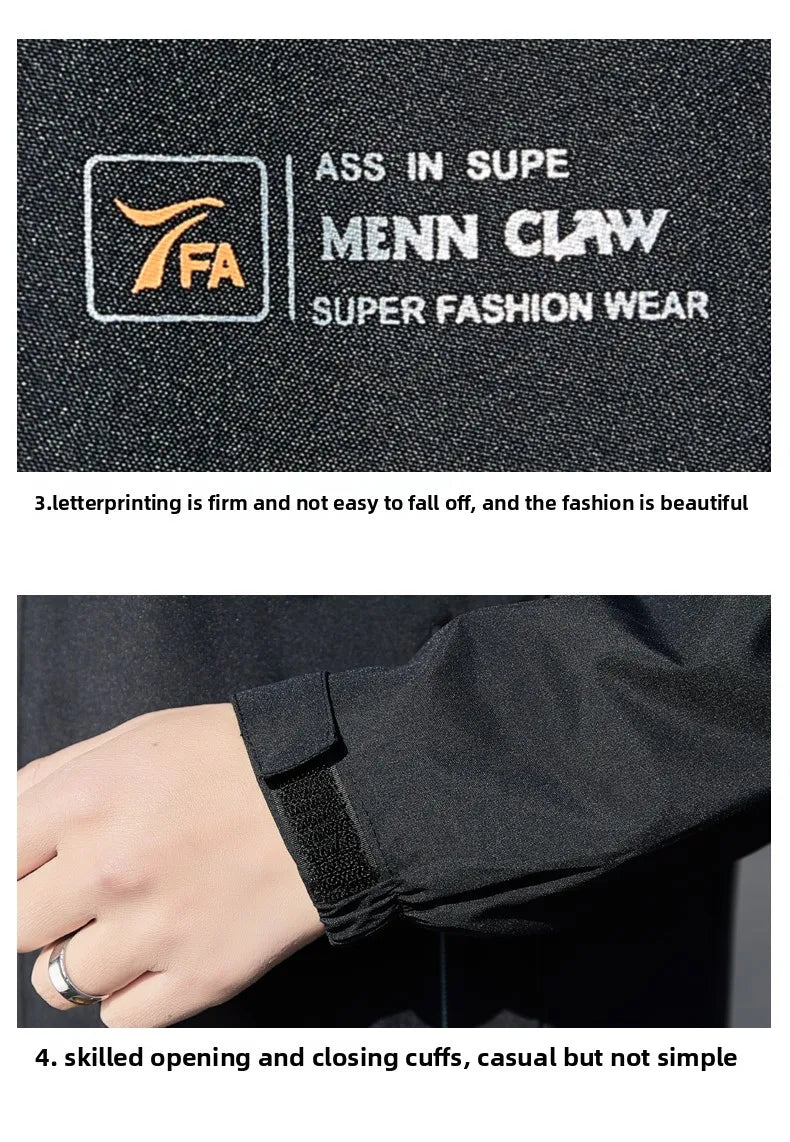 Men's jacket 2025 new jacket Spring and Autumn American slim fit trendy brand heavyweight hooded workwear casual assault jacket