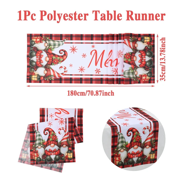 Christmas Table Runner Merry Christmas Decoration for Home Xmas Party Decor 2025 Navidad Notal Noel Ornament Happy New Year 2026