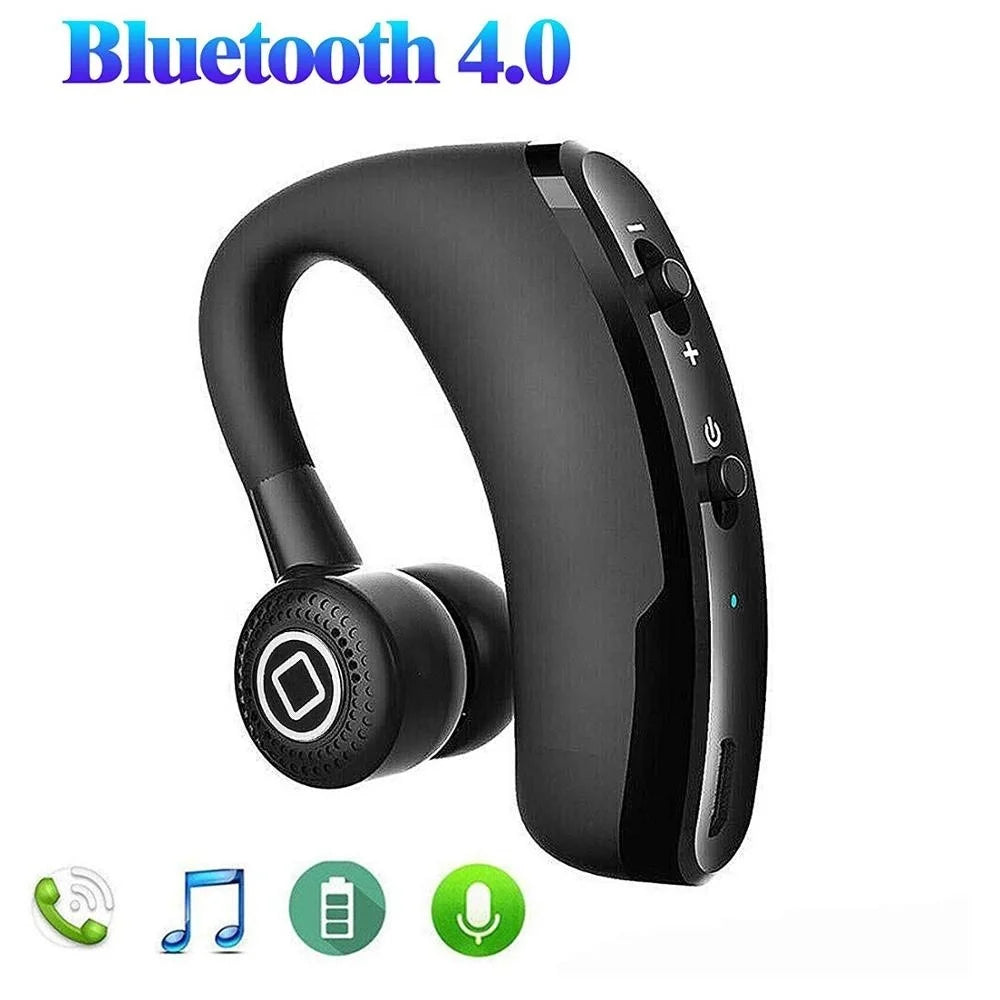 Wireless Earphones One Ear Bluetooth Headphones V9 TWS In-Ear EarHooks HiFi Mini Handsfree Car Calls Headset With Microphone