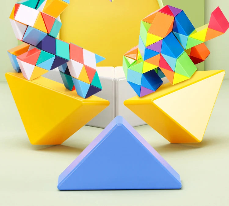 3D Puzzle Fidget Toys Transformable Cube Kid Education Toys Cubo Magico 24-72 Segments Magic Rule Snake Speed Cubes Toys for Kid