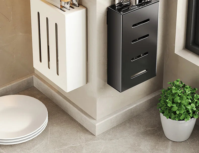 Kitchen knife holder, knife rack, non-perforation, wall-mounted storage box, kitchen organizer  kitchen items