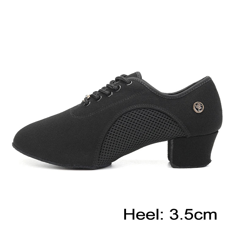 Women Dance Shoes Black Modern Ballroom Salsa Dancing Shoes Boys Latin Jazz Training Shoes Adults Tango Dance Sneakers Men