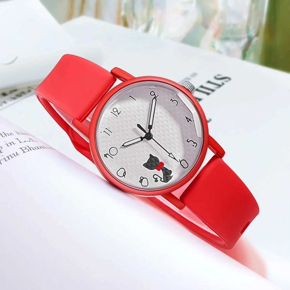 Women Watch Cute Cat Casual Wristwatch Quartz Watches for Women Clock Student Ladies Silicone Strap Watches Gift Reloj Mujer