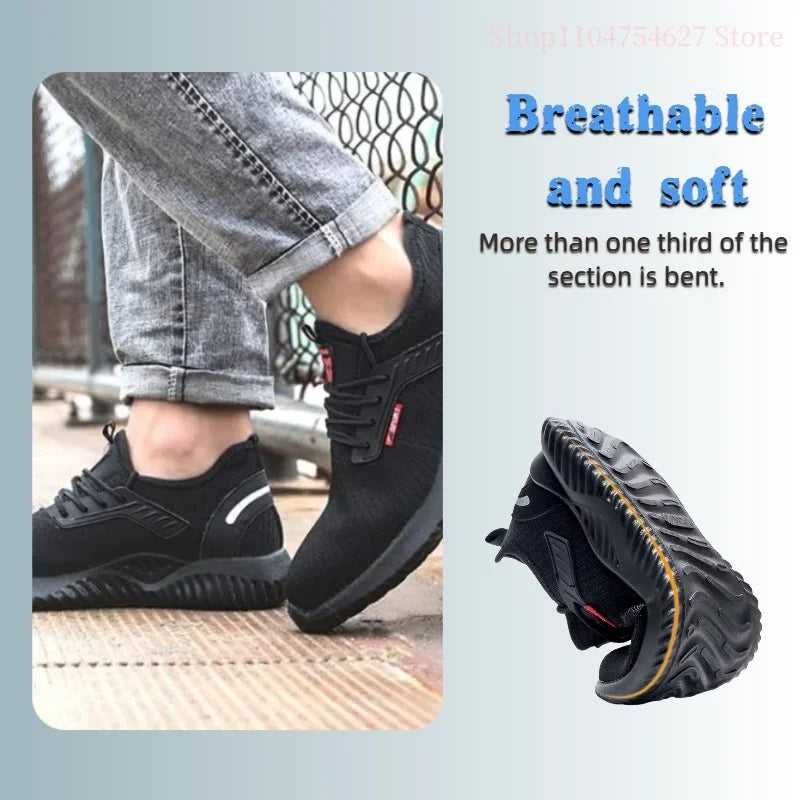 Work sports shoes Steel toe shoes Men's safety shoes Puncture-proof work shoes Boots Fashion durable shoes Safety protective sho