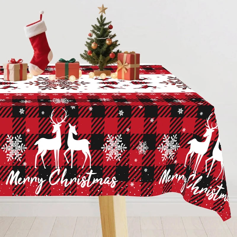 Christmas PE Tablecloth Merry Christmas Decoration For Home 2025 Navidad Kerst Xmas Decor Noel Kerst Happy New Year Gift 2026