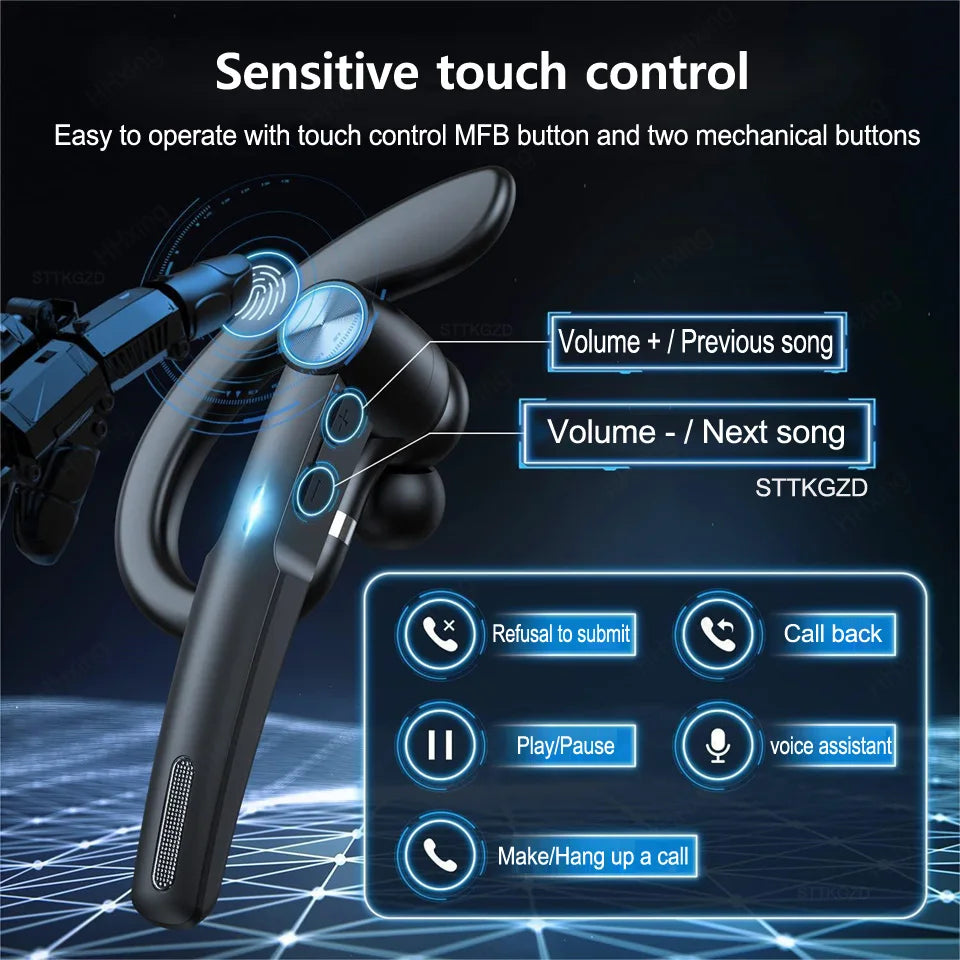 Wireless Headphones Bluetooth Headset With Microphone Earphones  Handsfree Noise Canceling Audifonos Talking Business Driving