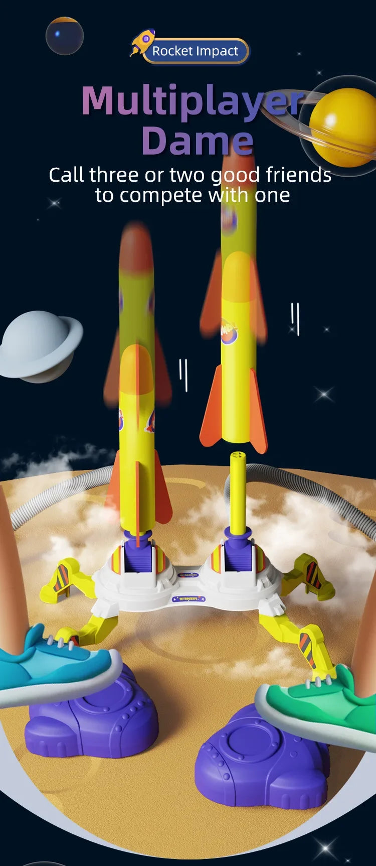 Kid Air Rocket Foot Pump Launcher Toys Sport Game Jump Stomp Outdoor Child Play Set Toy Pressed Rocket Launchers Pedal Games Toy
