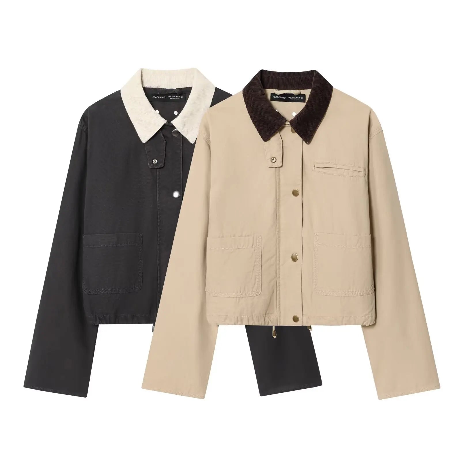 Woman Casual Short Jacket Turn-Down Collar Single-Breasted Long sleeves Outwears Commute Urban Elegant Multicolored