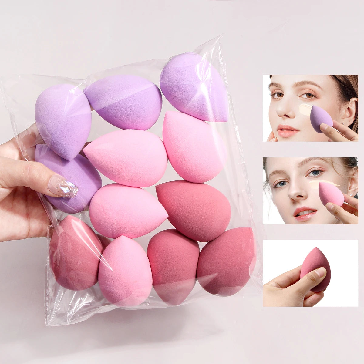 12-piece Makeup Tool Set Ultra-Soft  Puffs Beauty Sponges, Beauty Sponges. specially designed for foundation and concealer.