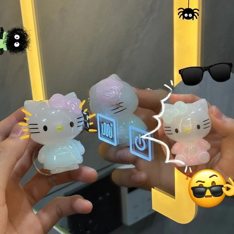 Cute Color Changing Hello Kitty Doll Toys Anime Cartoon KT Cat Doll Backpack Pendant Keychain Accessories Girl Kawaii Toy Gift