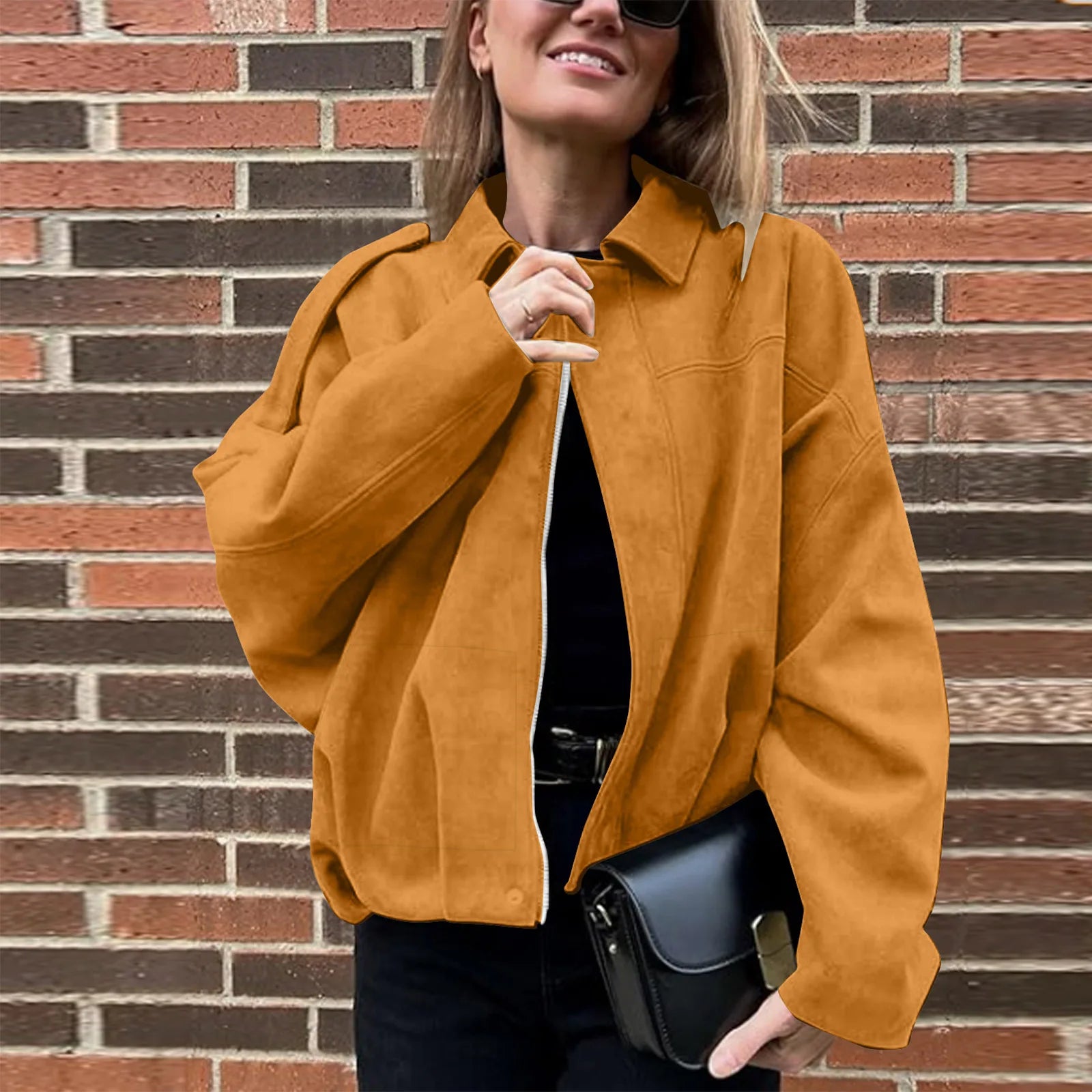 Women's Jackets Coat Fashion Turn-down Collar Long Sleeve Loose Coats Vintage Female Outerwear Chic Street Youth Jackets Tops