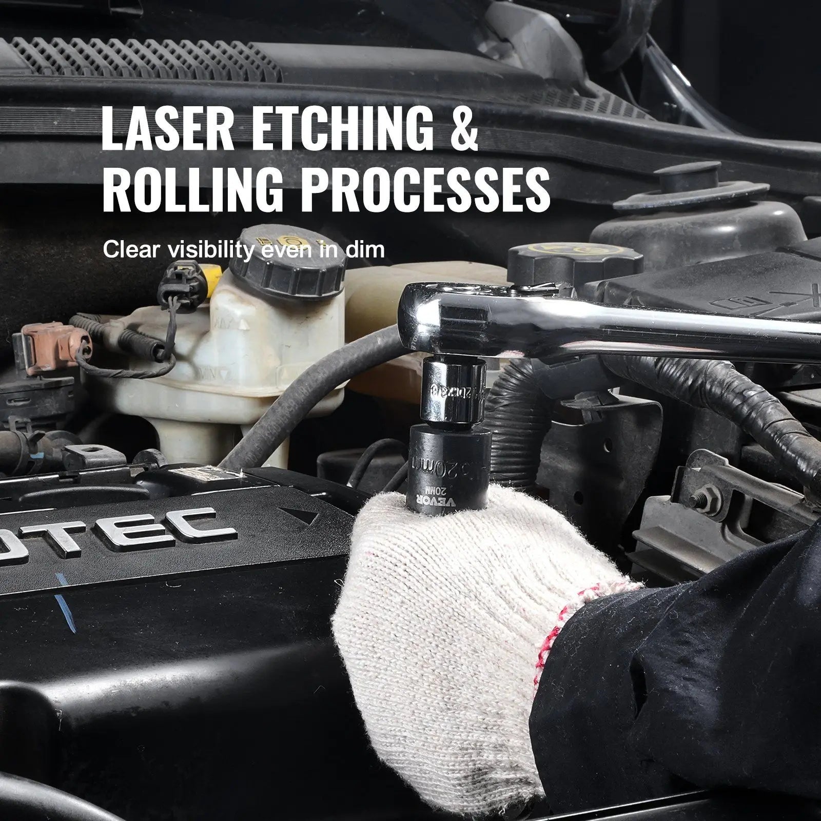 14pcs 6-Point 3/8in Drive Bit Ratchet Tool Kit Case with Impact Sockets Set Convenient Tool Kit for Home Improvement Projects