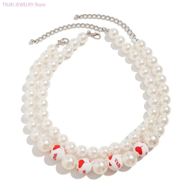 62KE Elegant Wedding Bridal Party Jewelry Adornment Beautiful Beaded Necklace Jewelry